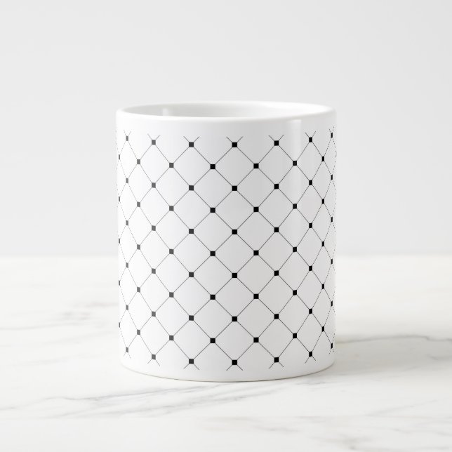 Mug Céramique Pattern Lattice Noir et Blanc (Devant)