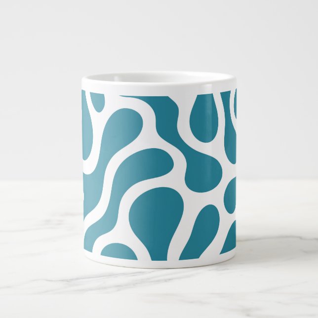 Mug Céramique Pattern Léopard Abstrait Bleu Teal (Devant)