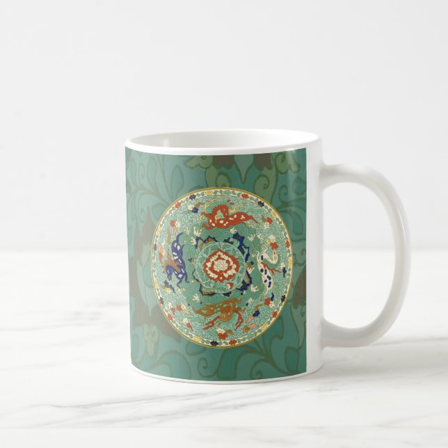 Mug Cercle chinois antique bleu vert (Droite)