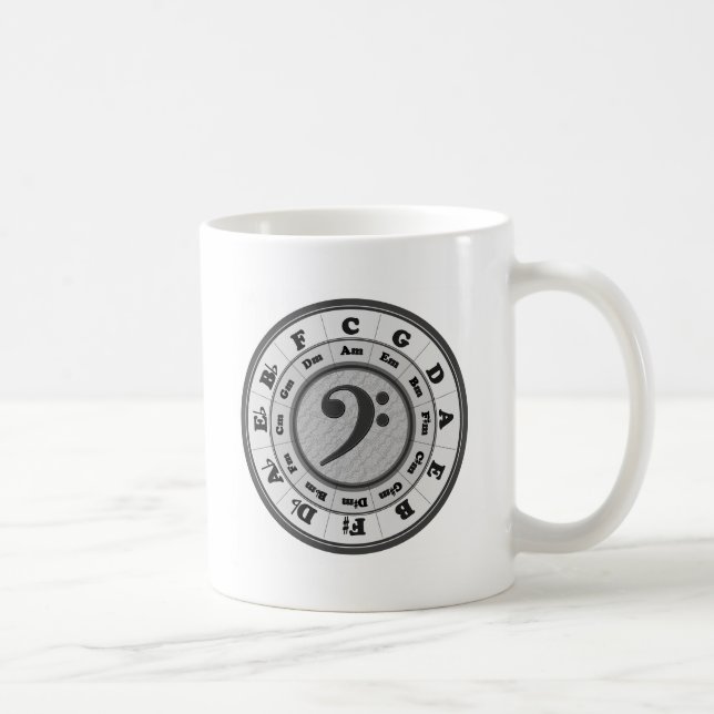 Mug Cercle de clef basse des cinquièmes (Droite)