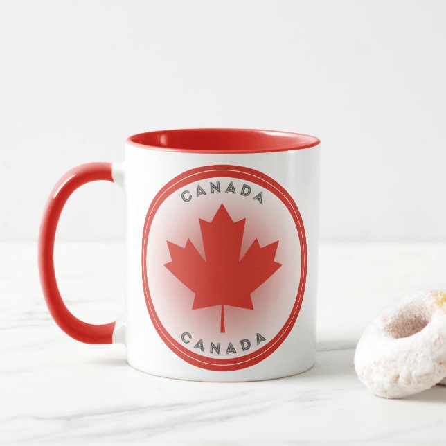 Mug Cercle de feuille d'érable du Canada (Avec donut)