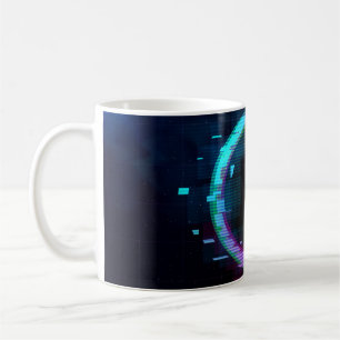 Mug Cercle de jachère à ondes vapeur Synthwave avec b