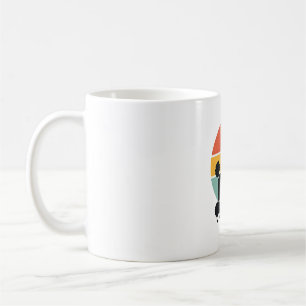 Mug Cercle de silhouette de chien rétro coucher de sol