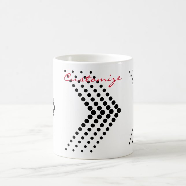 Mug Cercle demi-ton Abstrait Zigzag Chevron (Centre)