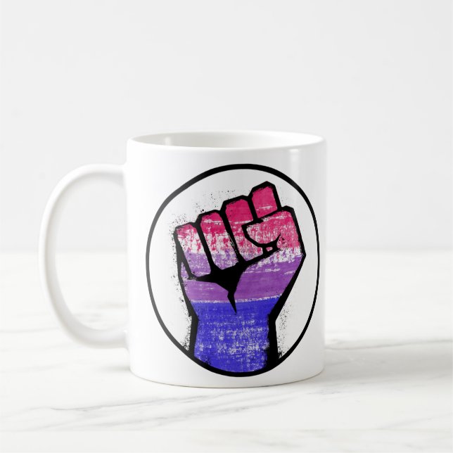 Mug Cercle du poing de la fierté bisexuelle (Gauche)