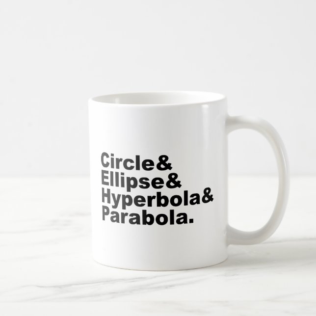 Mug Cercle Ellipse Hyperbole Parabole | Sections coniq (Droite)