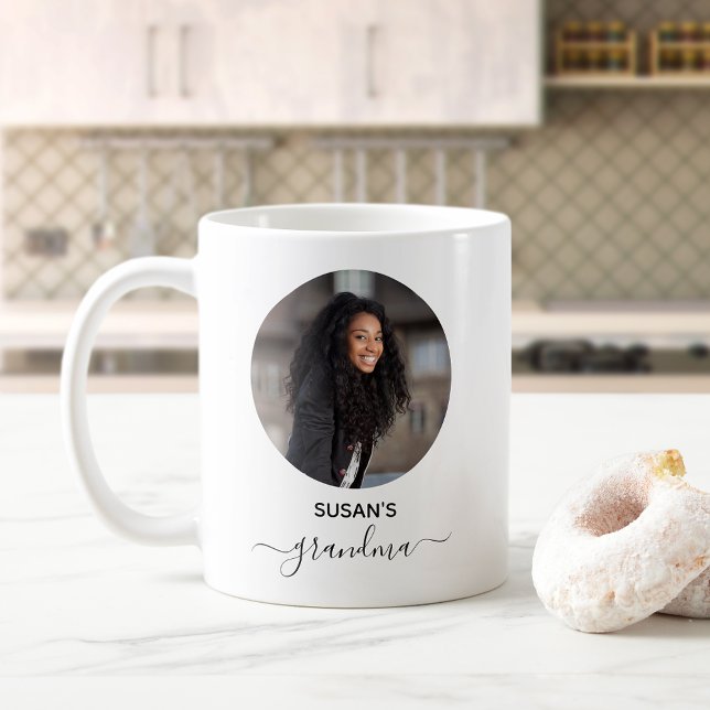 Mug Cercle Minimaliste Photo Grand-mère (Créateur téléchargé)
