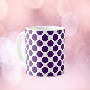 Mug Cercle Polka Motif point pourpre