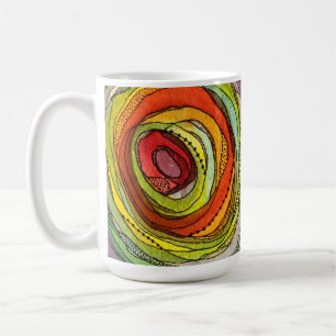 Mug Cercles aquarelles colorés traits d'encre points t