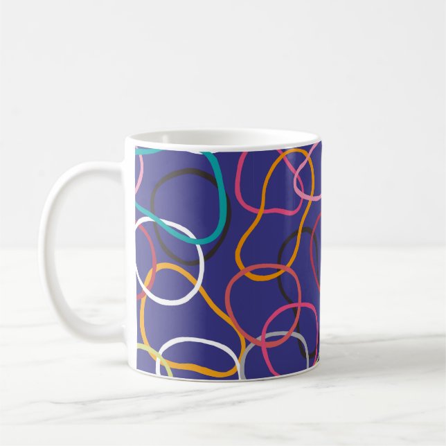 Mug Cercles, bandes abstraites sans couture motif vint (Gauche)