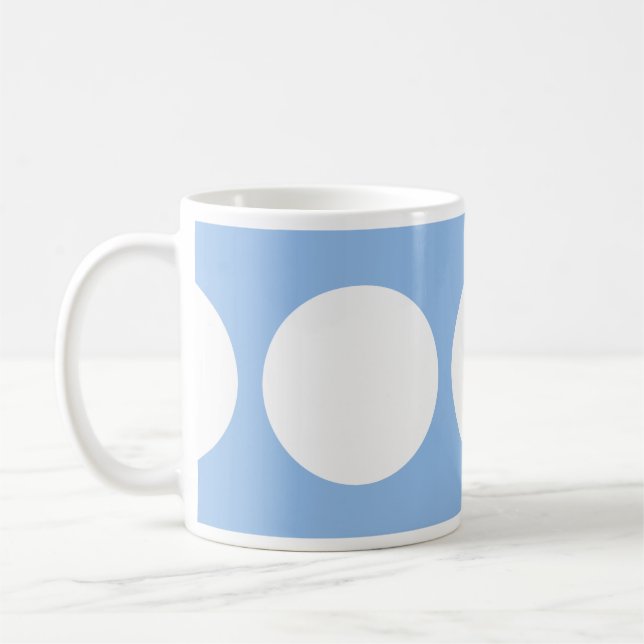 Mug Cercles blancs sur bleu clair (Gauche)