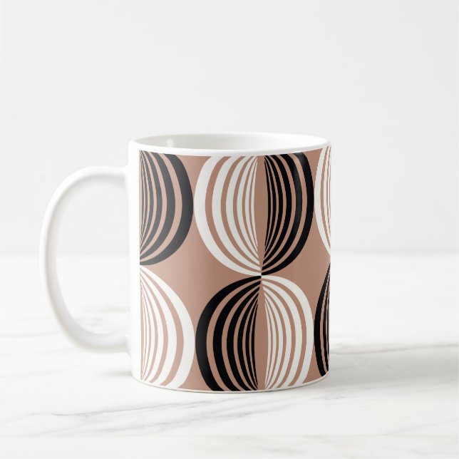 Mug Cercles Brown géométriques Conception transparente (Gauche)