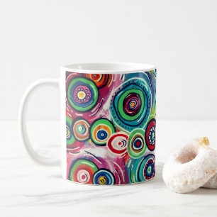 Mug Cercles colorés et tourbillons Abstrait original