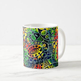 Mug Cercles colorés vifs et ovales Original Abstrait