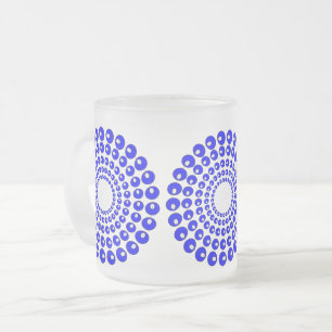 Mug - Cercles concentrés en perles bleues