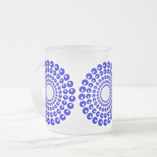 Mug - Cercles concentrés en perles bleues (Devant gauche)
