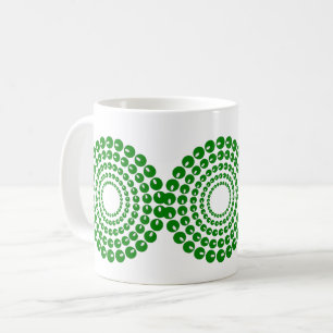 Mug - Cercles concentrés en perles vertes