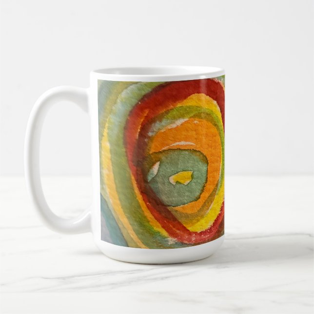 Mug Cercles concentriques abstraits en aquarelle (Gauche)