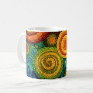 Mug Cercles concentriques abstraits en multicolore vib