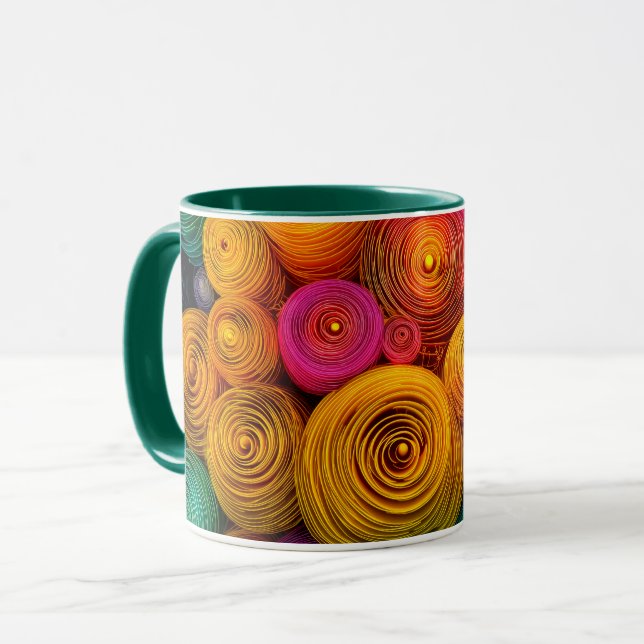 Mug Cercles concentriques multicolores texture abstrai (Devant gauche)
