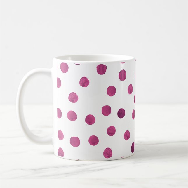 Mug Cercles d'aquarelle mignons. Art Arrondit Texture. (Gauche)