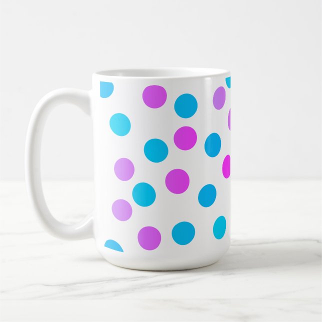 Mug Cercles de boules turquoise rose mignonne (Gauche)