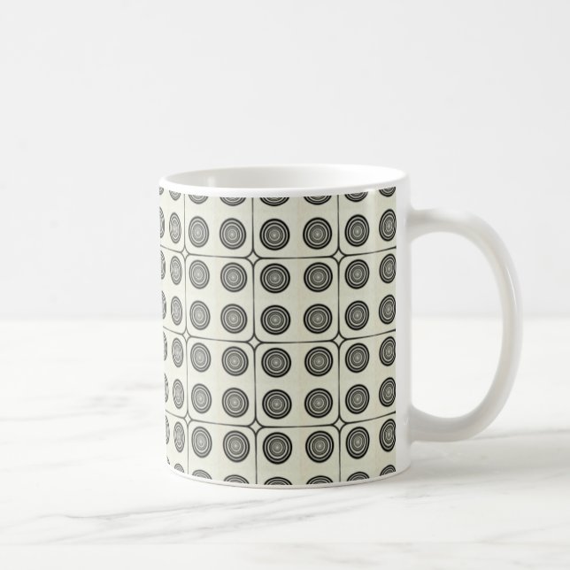 Mug Cercles de charme rétro Mug, Noir (Droite)