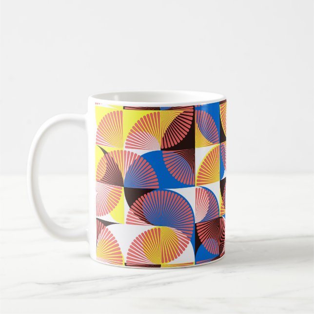 Mug Cercles du milieu du siècle, rayures, tuiles vinta (Gauche)