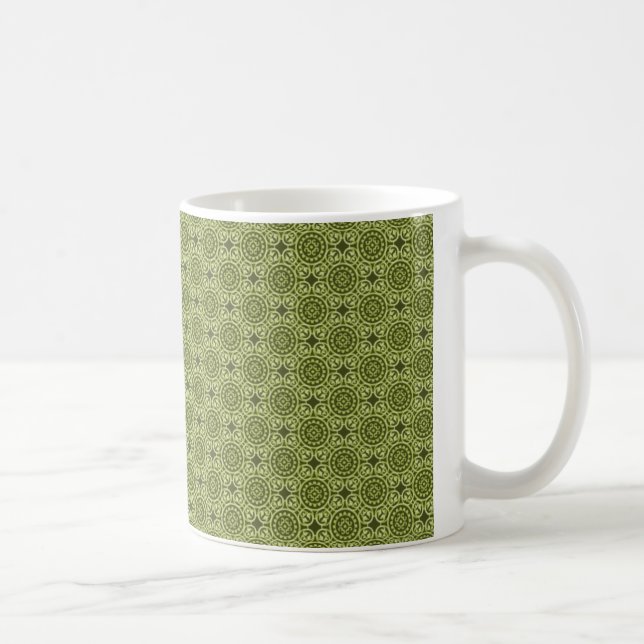 Mug Cercles Élégants Mug, Vert olive (Droite)