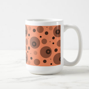Mug Cercles et points orange et marron