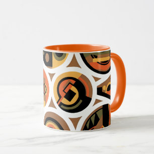 Mug Cercles géométriques Art Déco Pochoir Jazz vintage