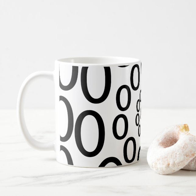 Mug Cercles Géométriques Noir et Blanc (Avec donut)