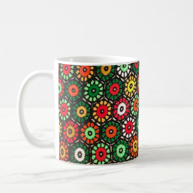 Mug Cercles Granny colorés Crochet Motif (Gauche)