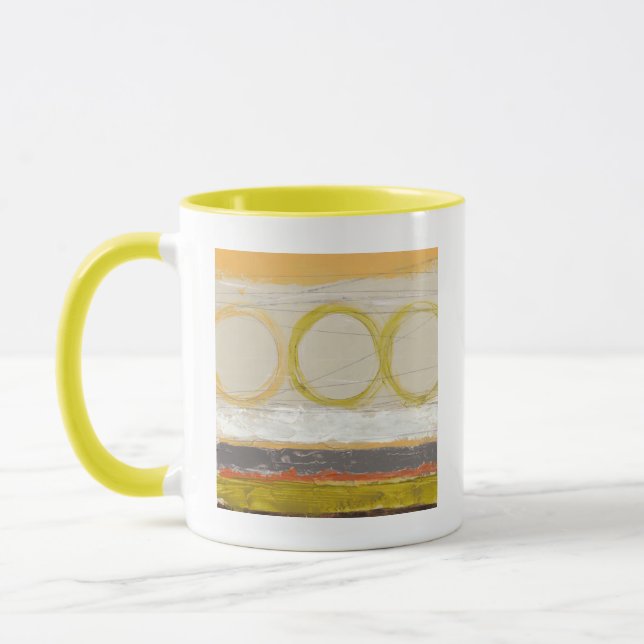 Mug Cercles jaunes et orange sur Arrière - plan multic (Gauche)