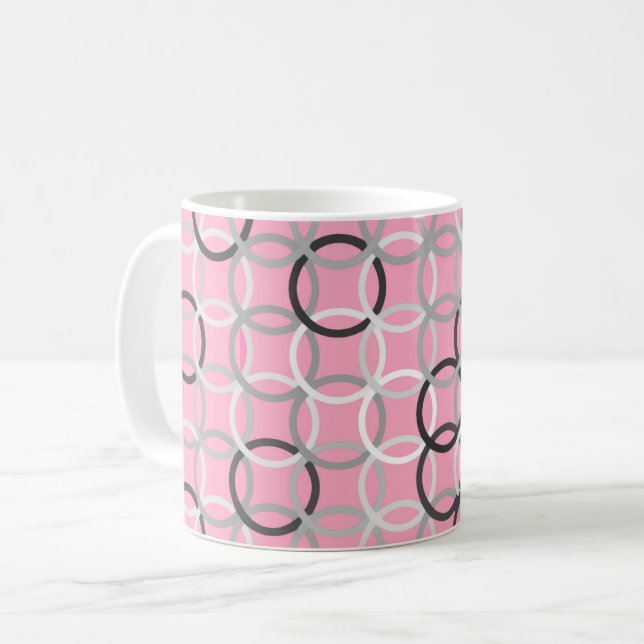Mug Cercles Modernes du milieu du XXe siècle, rose cor (Devant gauche)