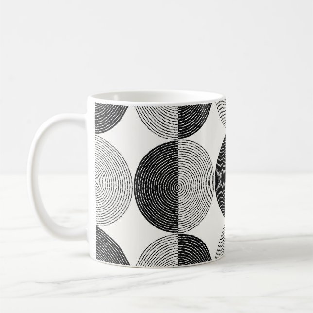 Mug Cercles noirs et blancs motif sans soudure (Gauche)