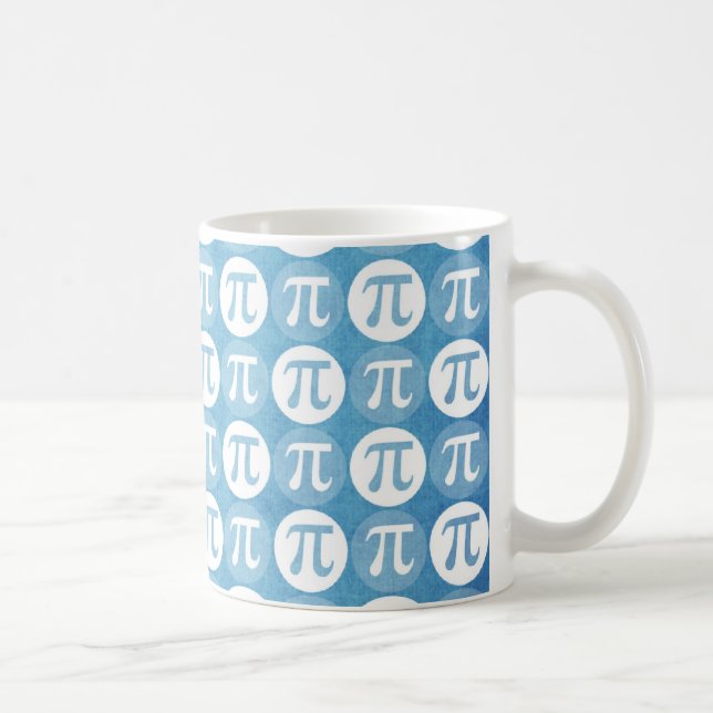 Mug Cercles Pi bleu clair (Droite)