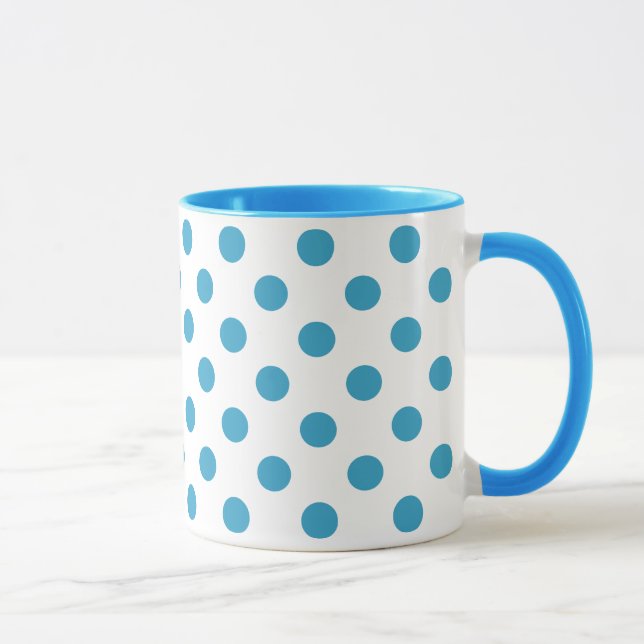 Mug Cercles Pois bleu paon (Droite)