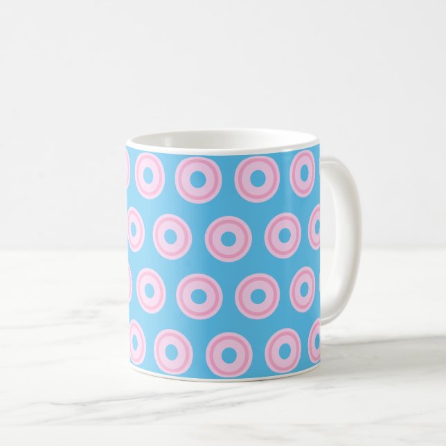 Mug Cercles rose pastel Simple Clean Minimal Bleu (Devant droit)