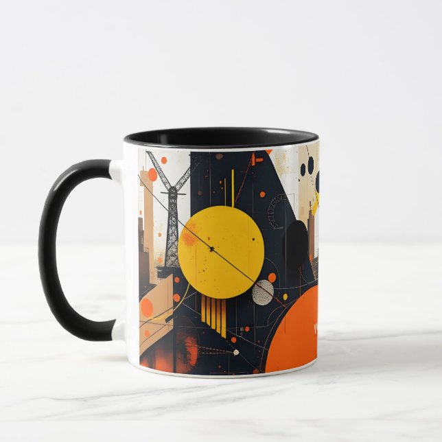 Mug Cercles rouges Abstraits Imaginaires (Gauche)