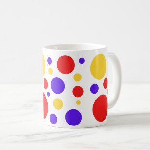 Mug Cercles rouges bleu jaune