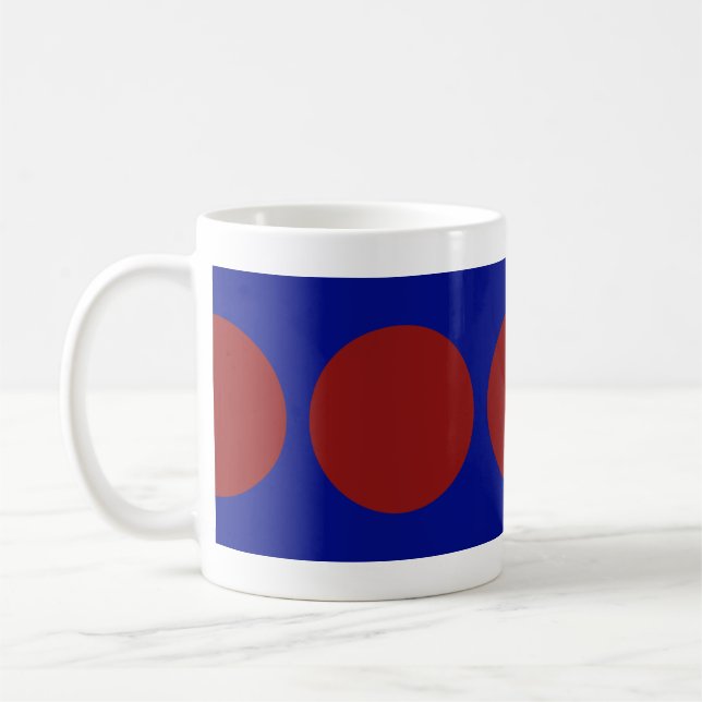 Mug Cercles rouges en bleu (Gauche)