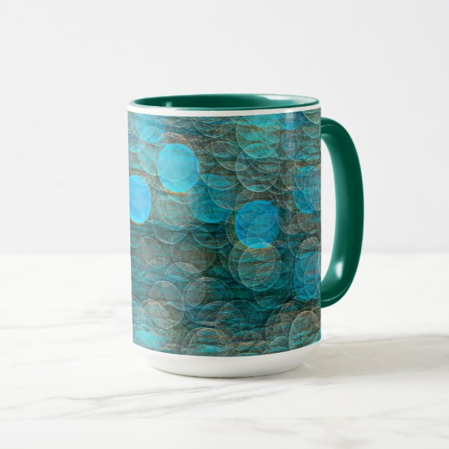 Mug Cercles solides verts et bleus (Devant droit)