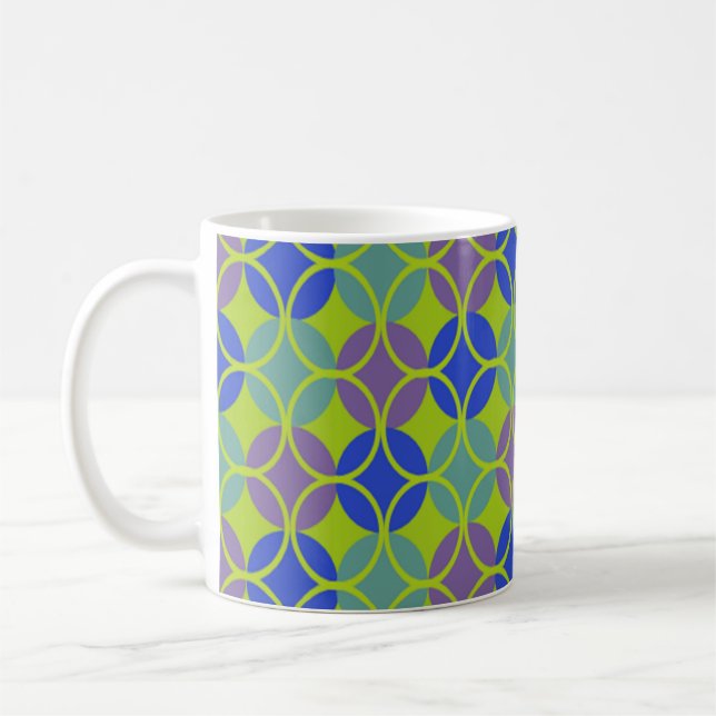 Mug Cercles sur cercles - Bleu, Vert, Violet (Gauche)