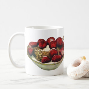 Mug Céréales de petit-déjeuner sain vintage fraises