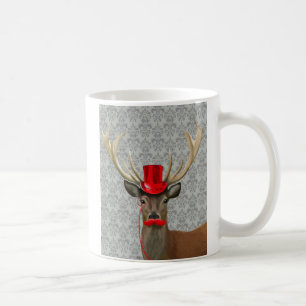 Mug Cerf avec Casquette rouge et Moustache