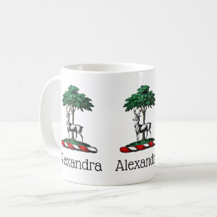 Mug Cerf Daim devant un Arbre Emblème de Blason Crête
