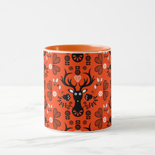 Mug Cerf d'art populaire scandinave (Centre)