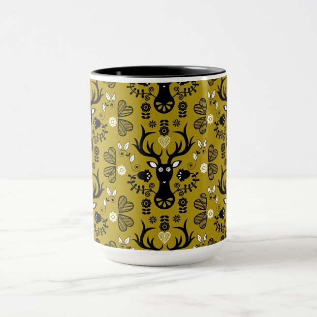 Mug Cerf d'art populaire scandinave (Centre)