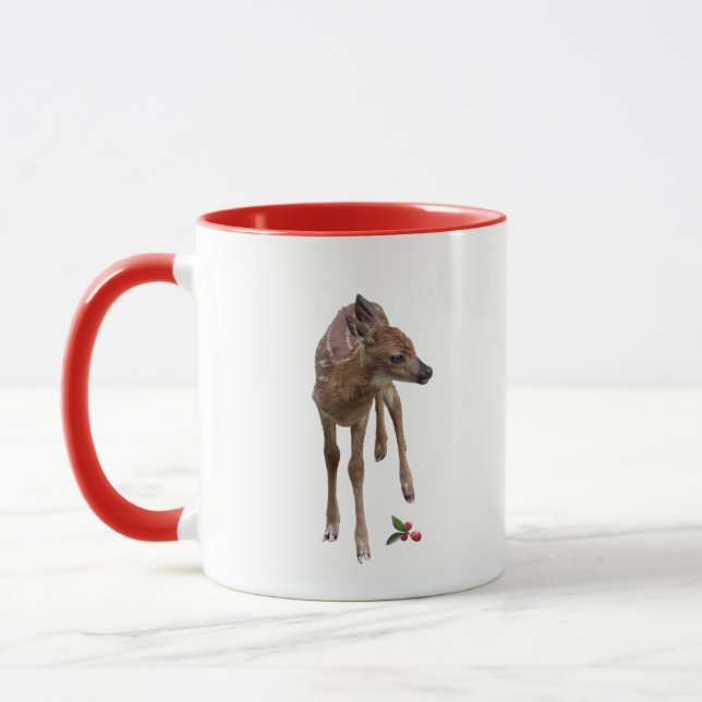 Mug Cerf de bébé et vert d'hiver (Gauche)